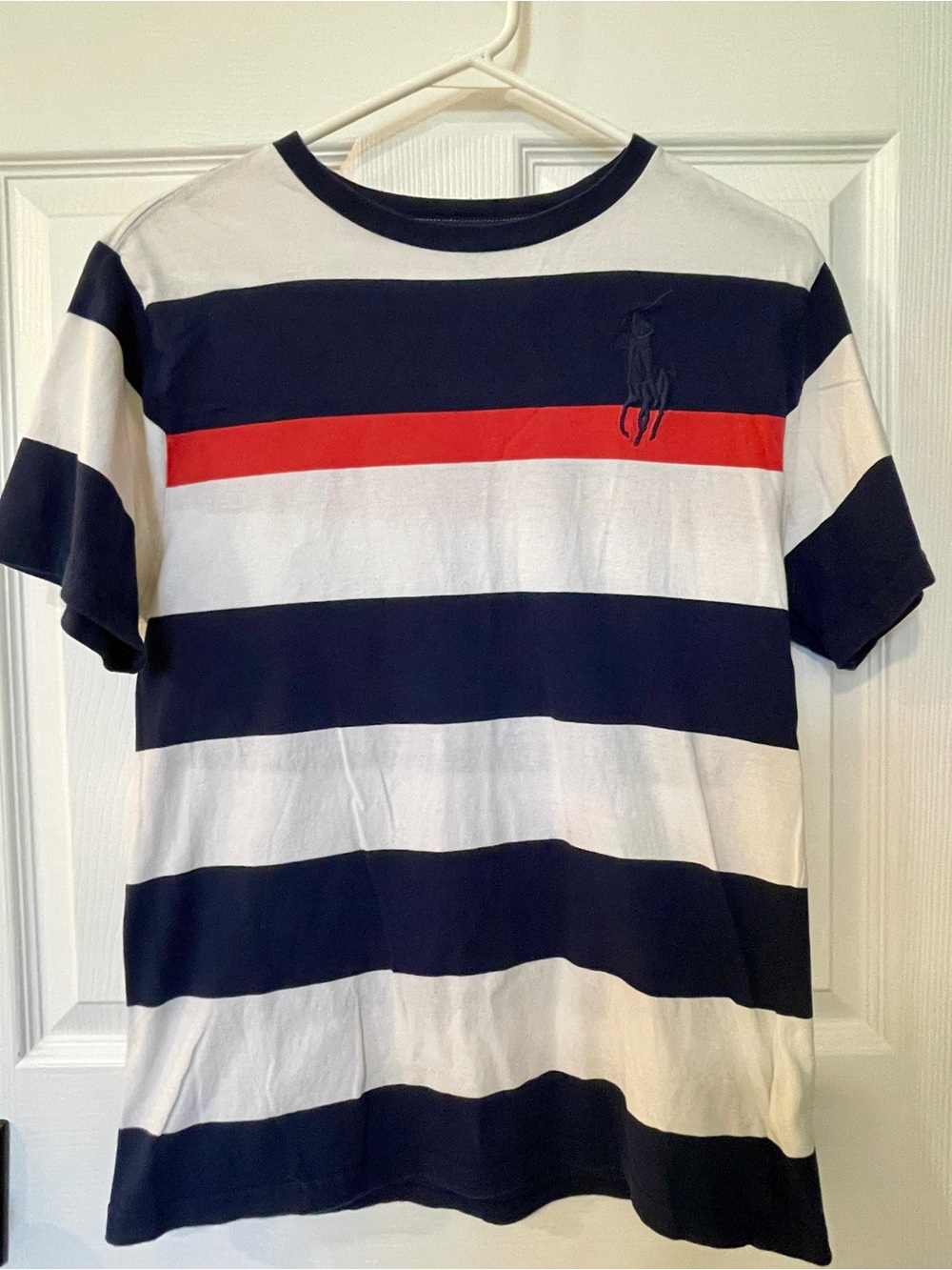 Polo Ralph Lauren Navy, White & Red Striped Crew Tee